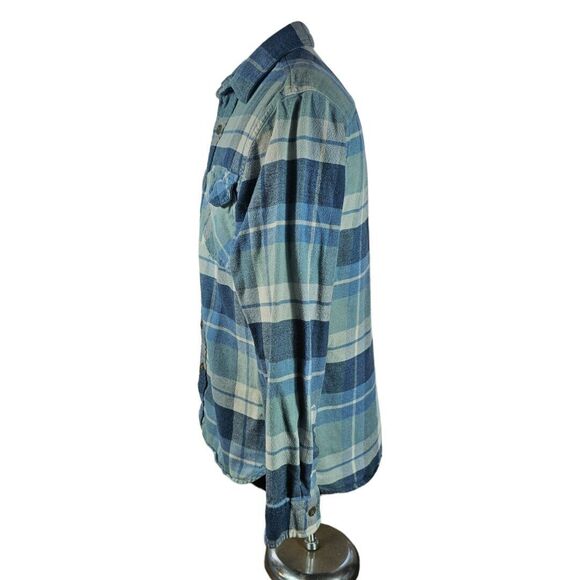 Pendleton Burnside Blue Plaid Flannel Button Front Shirt Men's SZ M FLAW - Picture 2 of 14